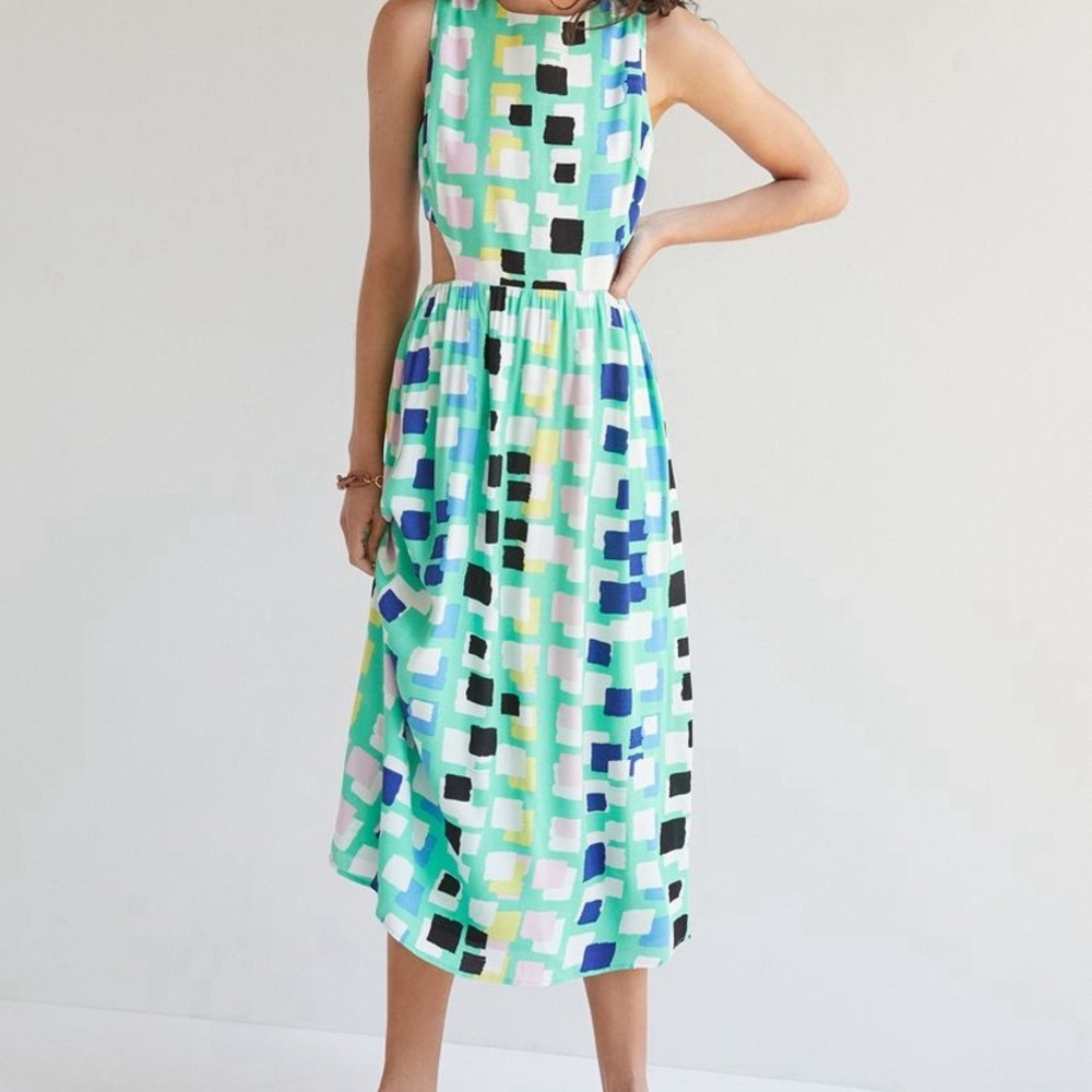 Corey Lynn Calter Abstract Cutout Midi Dress Size Medium